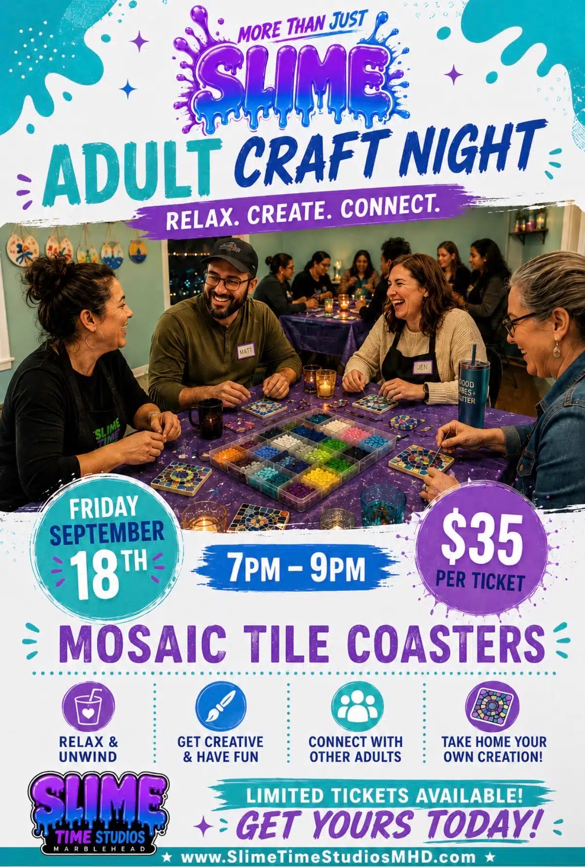Adult Craft Night - Mosaic Tile Coasters